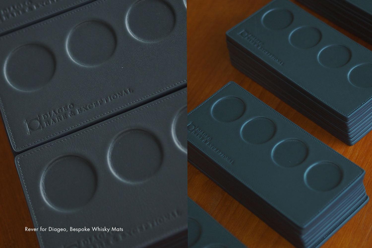 Diageo leather whiskey mats -Rever customised corporate gifts