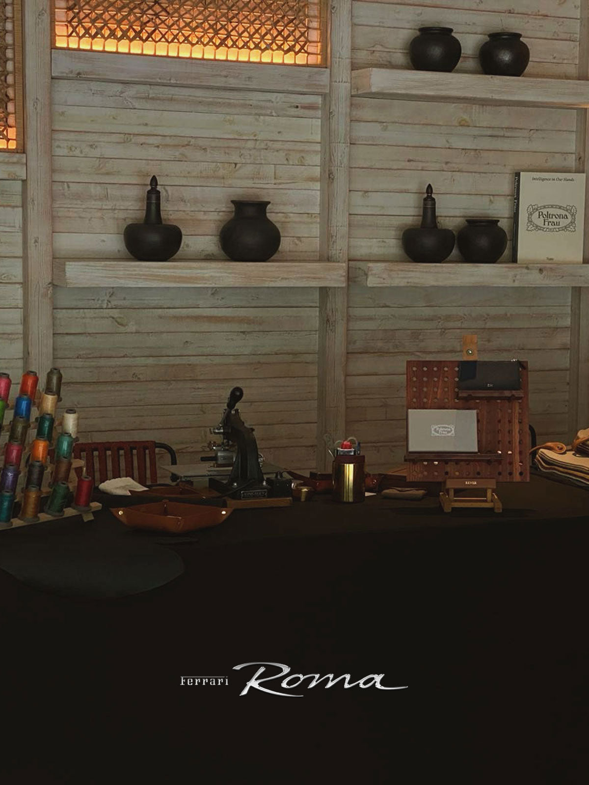 Ferrari Leather live personalisation counter - Rever customised corporate gifts