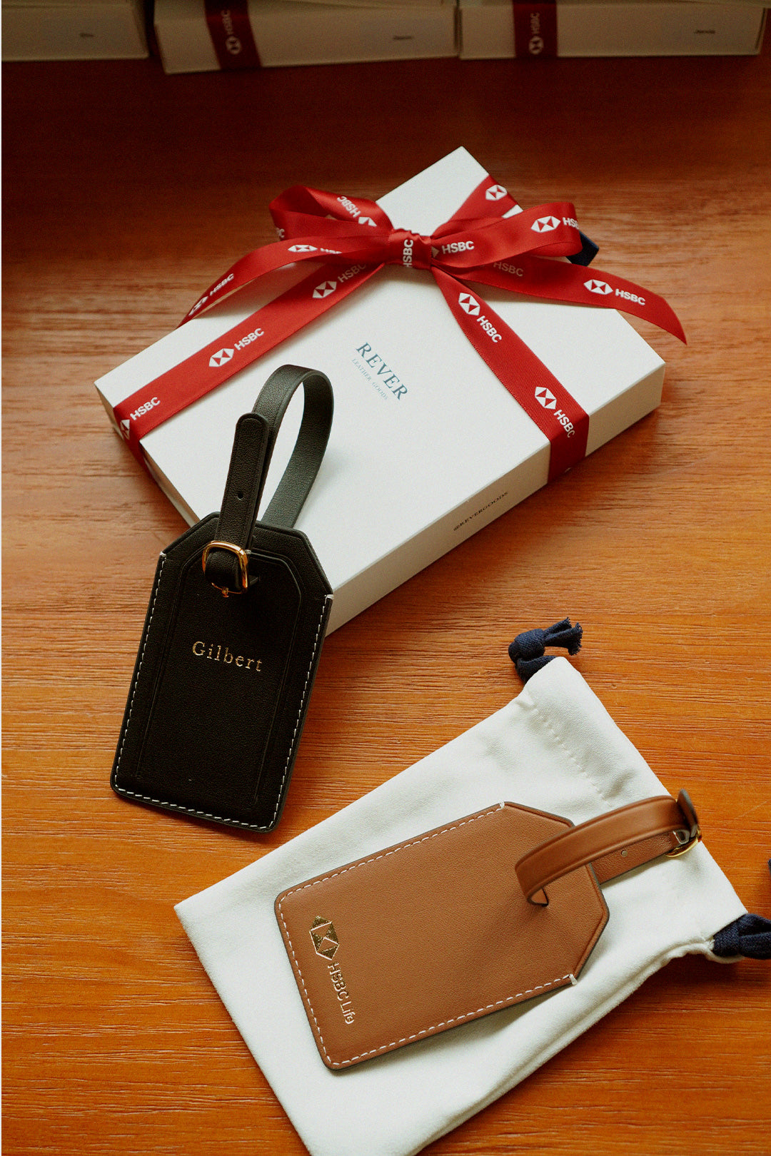 HSBC Life Leather Luggage Tag - Rever customised corporate gifts