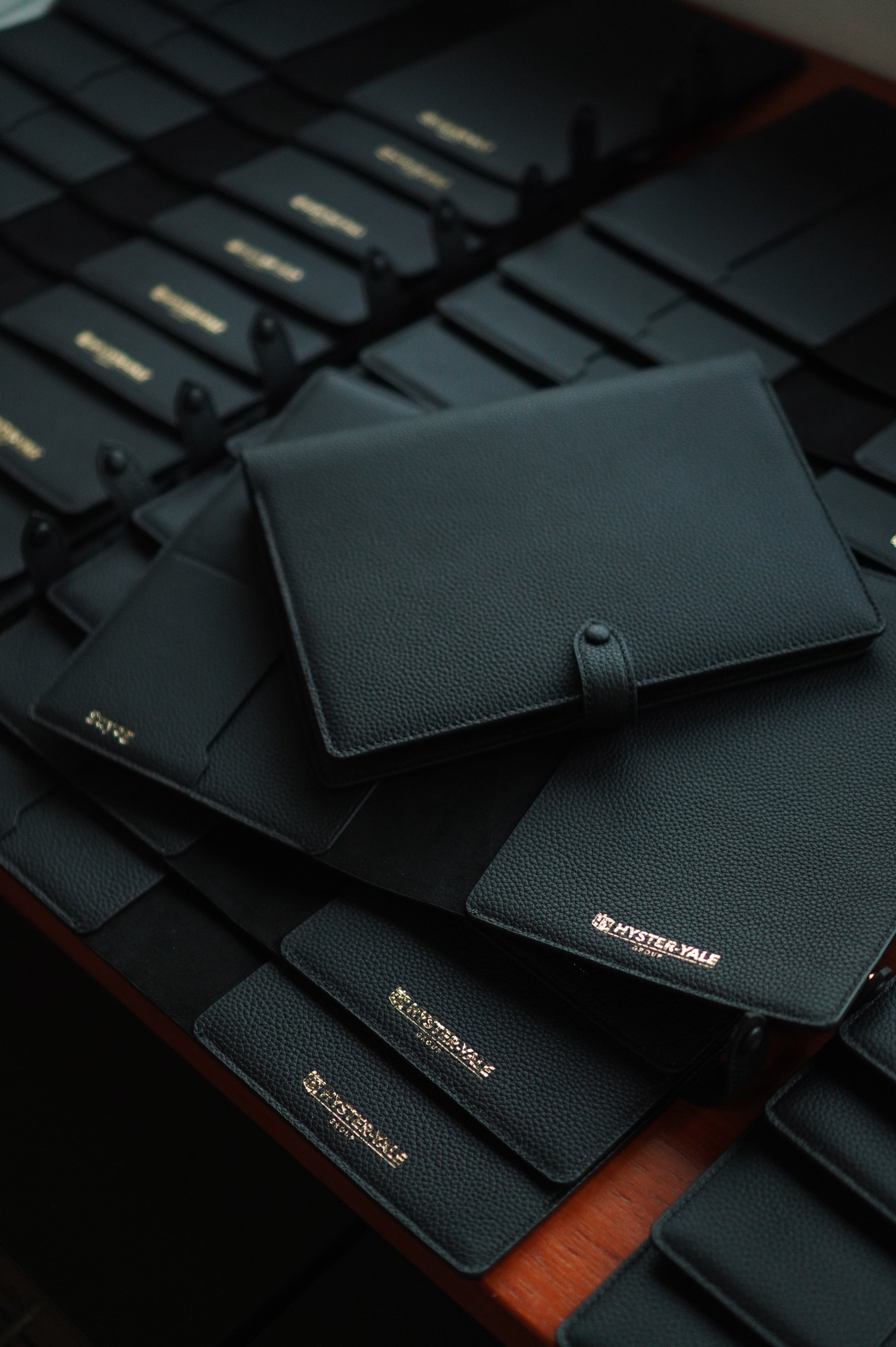 Hyster-Yale personalised leather notebook covers