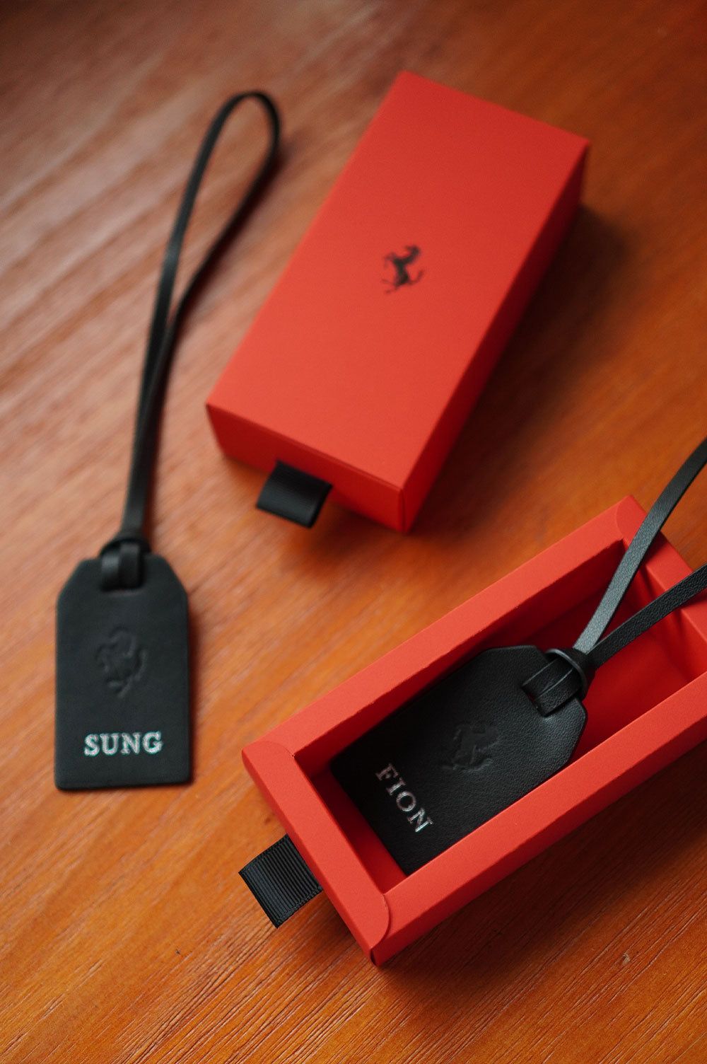 Ferrari Leather Bag Tag - Rever customised corporate gifts