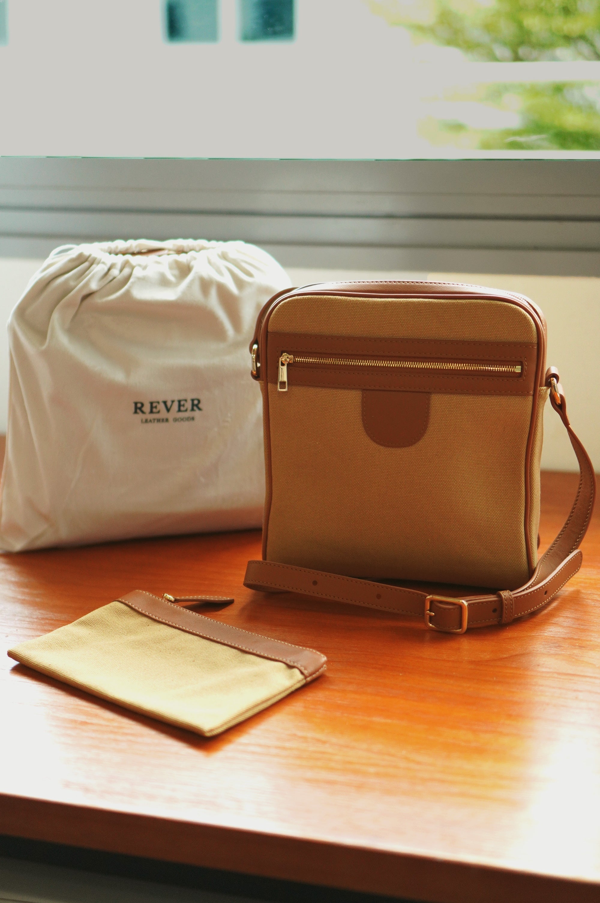 MINDEF Leather Sling Bag and Zip Pouch - Rever customised corporate gifts