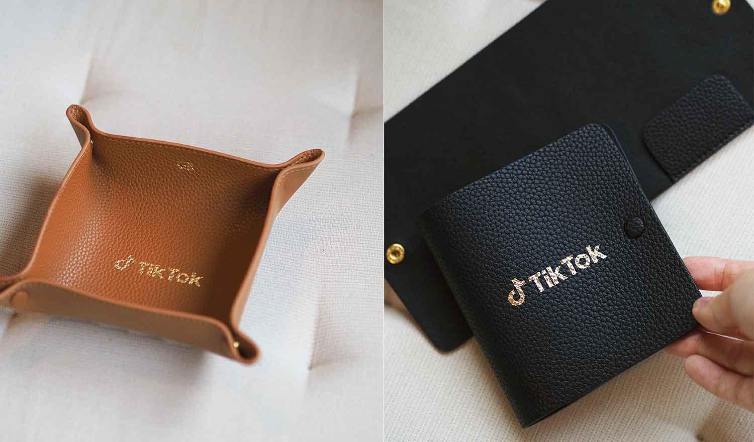 TikTok Leather Valet Tray - Rever personalised corporate gifts