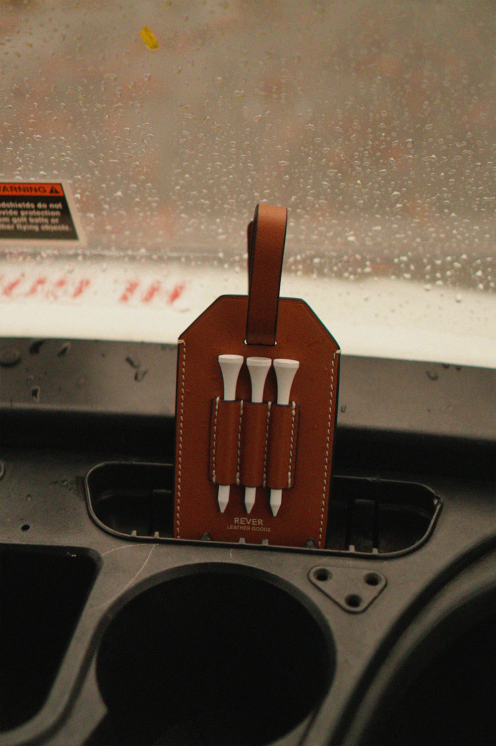 Customised Golf Bag Tag with Tee Holder, Customised Leather Golf Accessories Singapore