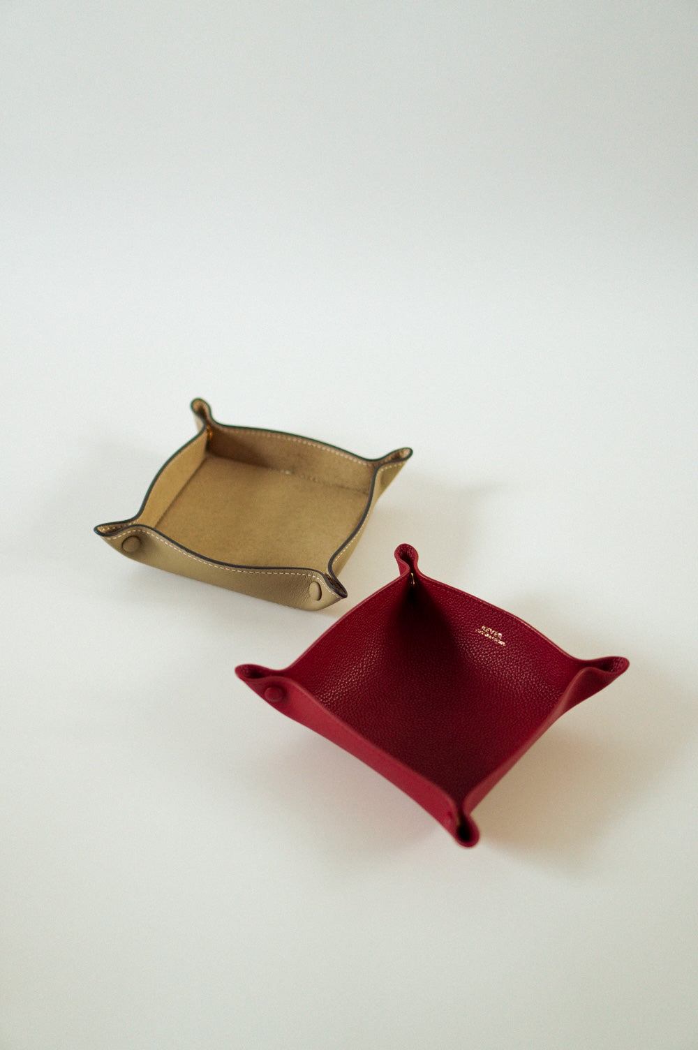 Alfred Medium Valet Tray Duo in Red & Biscuit Personalised Gifts Singapore