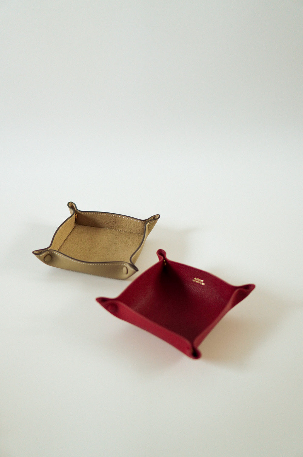 Alfred Medium Valet Tray Duo in Red & Biscuit Personalised Gifts Singapore