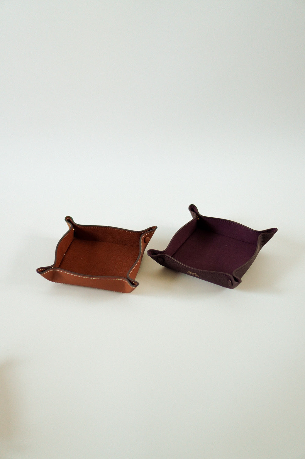 Alfred Medium Valet Tray Duo in Maple & Burgundy Customised Gifts Singapore