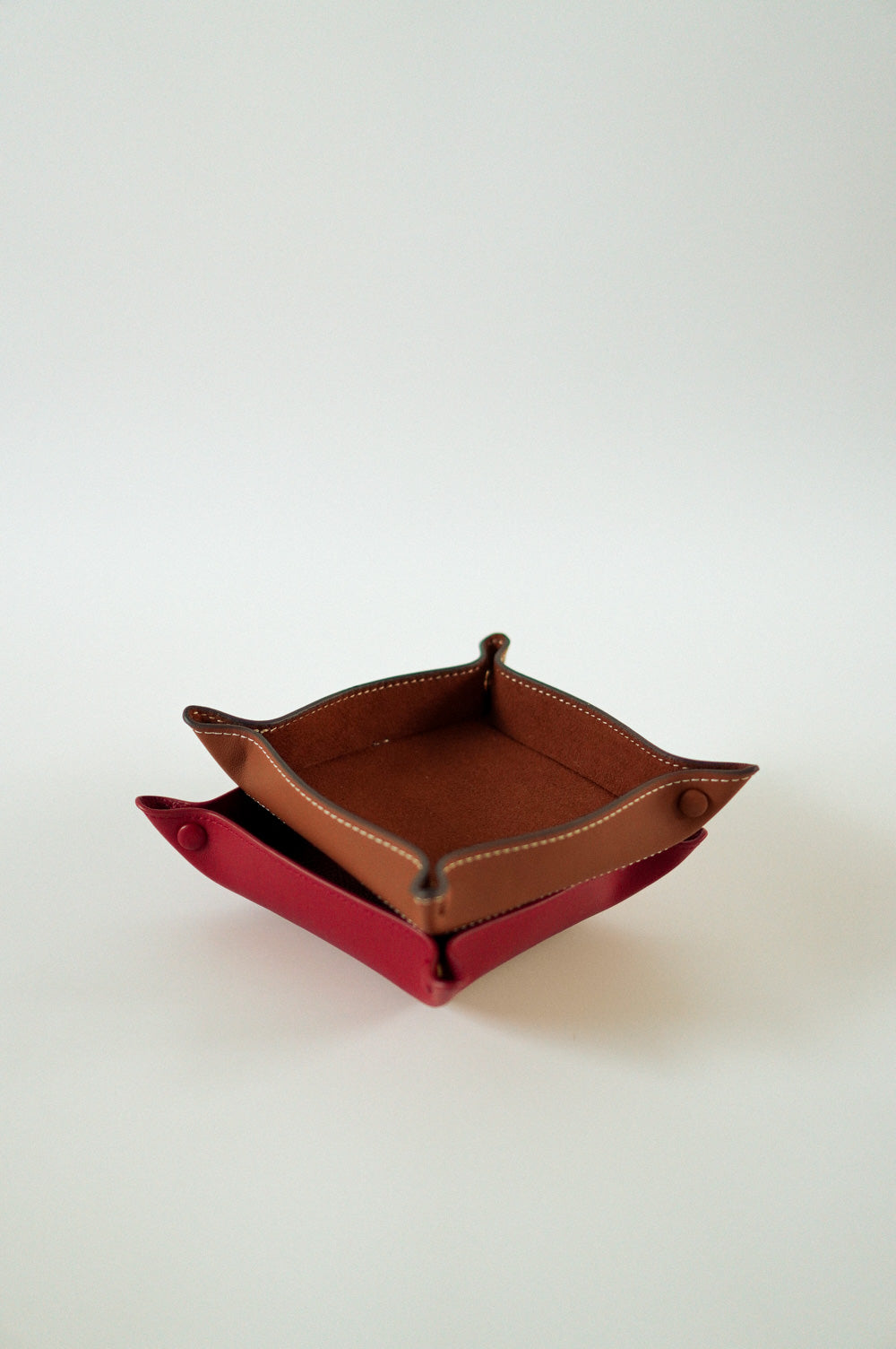 Alfred Medium Valet Tray Duo in Maple & Red Customised Gift Set Singapore