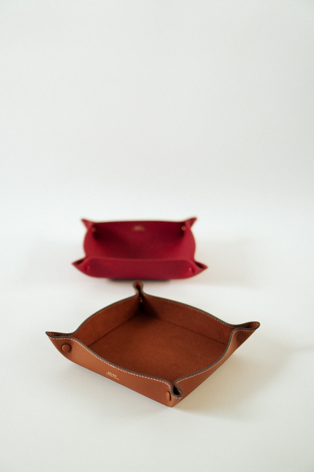 Alfred Medium Valet Tray Duo in Maple & Red Customised Gifts Singapore