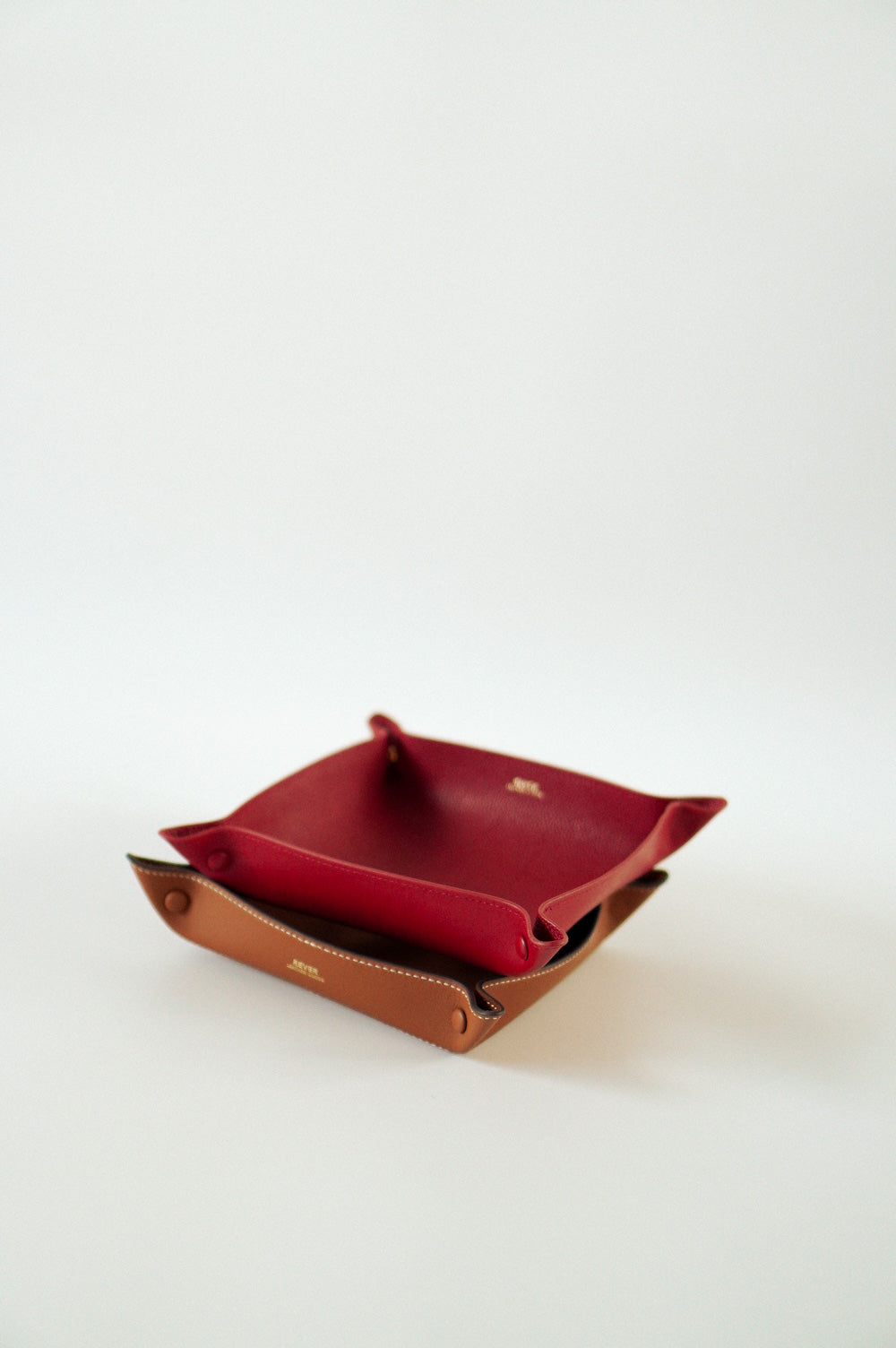 Alfred Large Valet Tray Duo in Maple & Red Customised Gifts Singapore