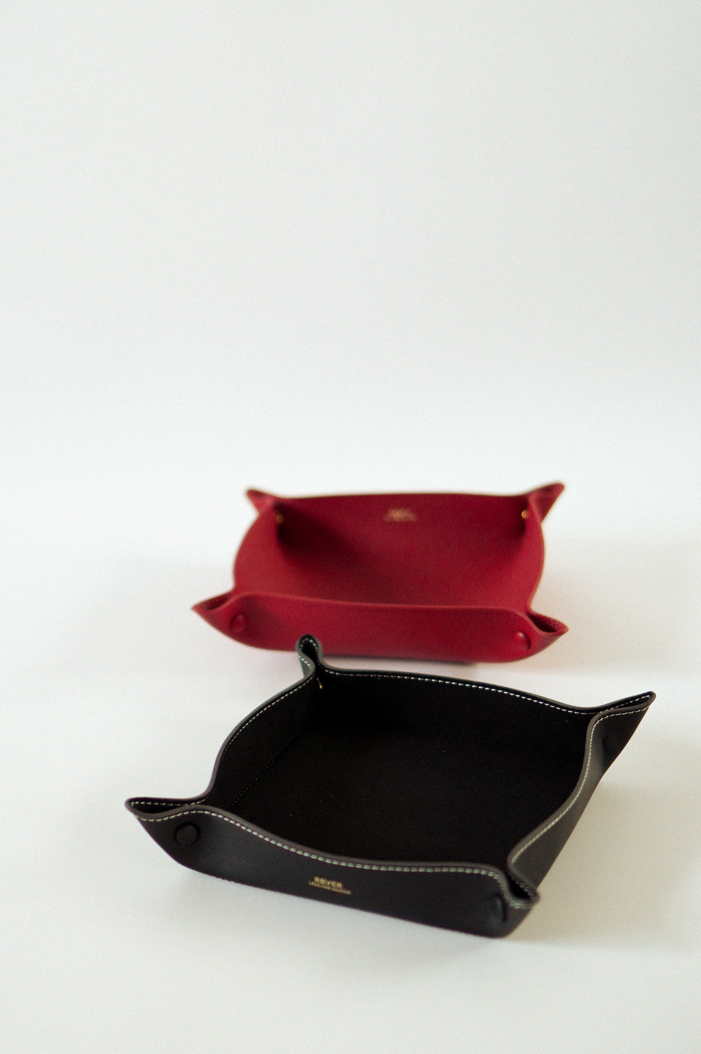 Alfred Large Valet Tray Duo in Truffle & Red Customised Gift Set Singapore