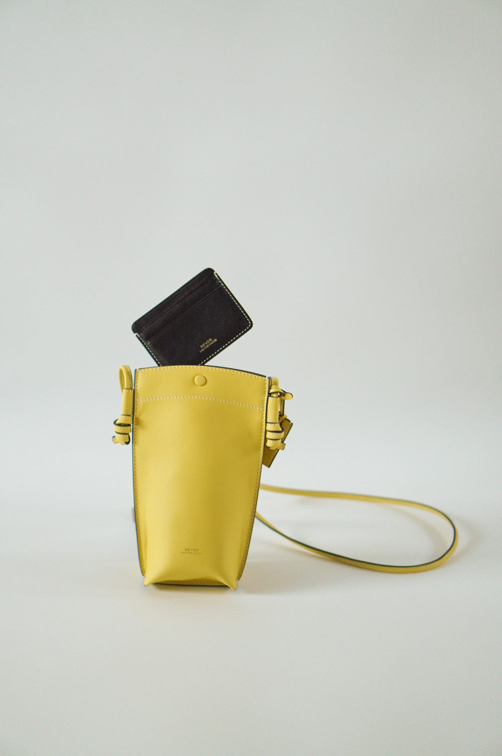 Rubin Phone Bag in Lemon & Biggins Slim Card Holder in Truffle Personalised Gifts Singapore