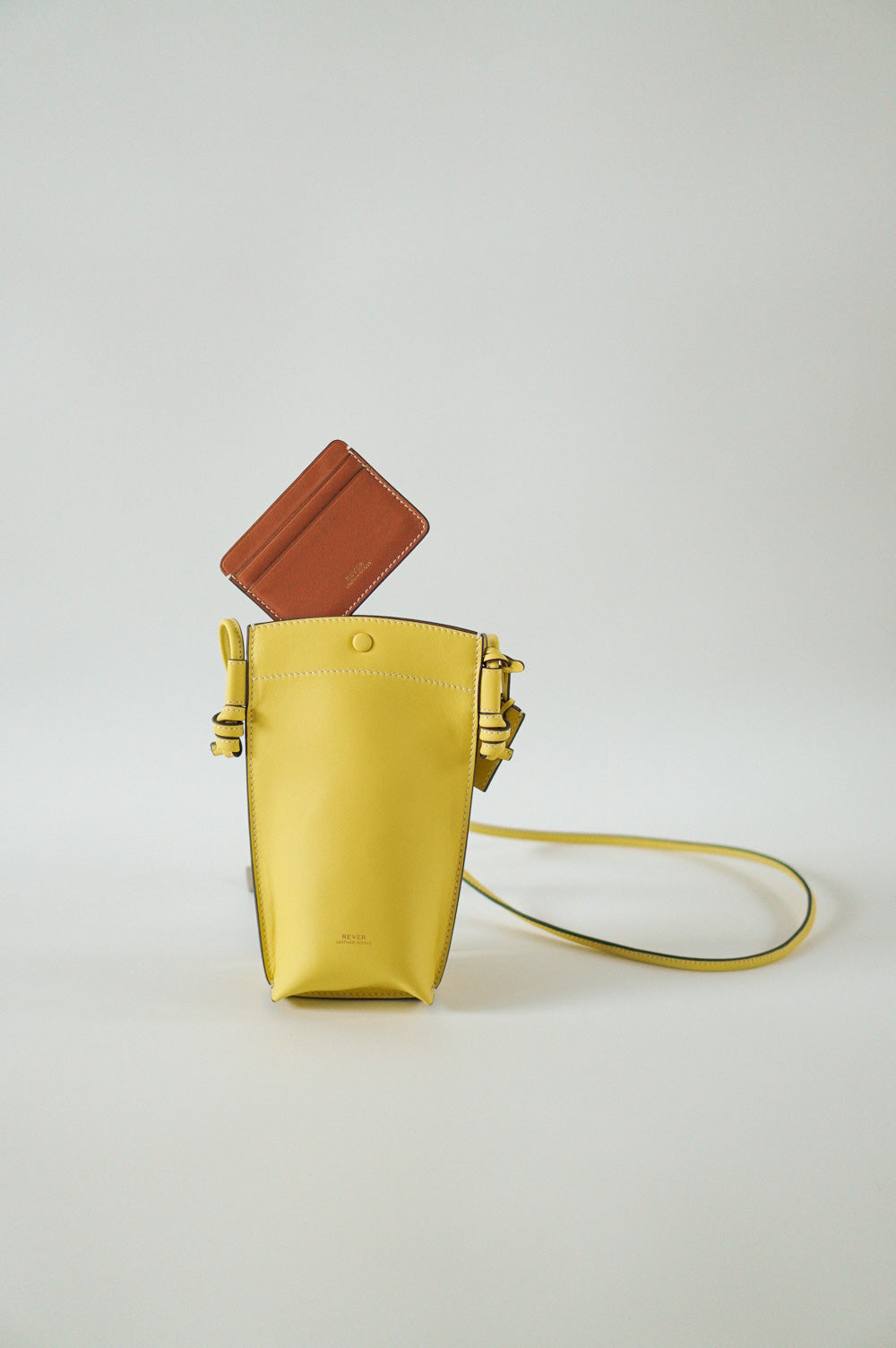 Rubin Phone Bag in Lemon & Biggins Slim Card Holder in Maple Customised Gifts Singapore
