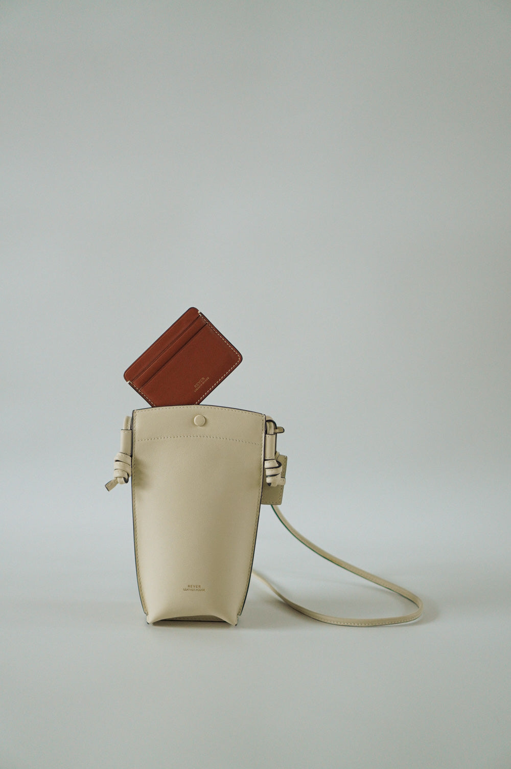 Rubin Phone Bag in Milk & Biggins Slim Card Holder in Maple Personalised Gifts Singapore