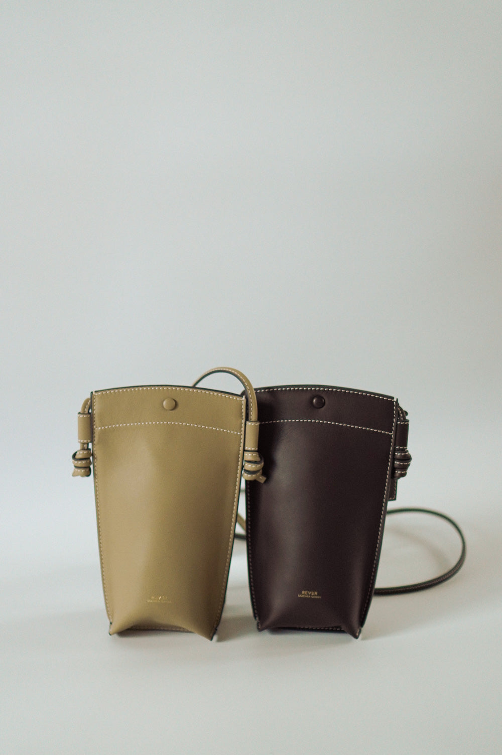 Rubin Phone Crossbody Bag Duo Set in Biscuit and Coffee, personalised gifts Singapore, customised leather crossbody bag for women, perfect for carrying phone, cards, cash, and small essentials