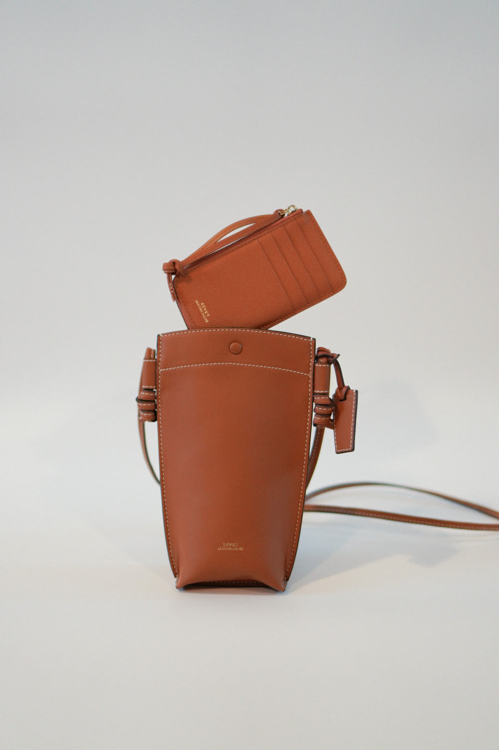 Rubin Phone Bag in Maple & Eloise Zip Wallet in Gold Customised Gifts Singapore