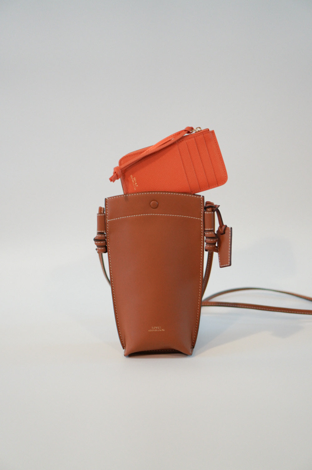 Rubin Phone Bag in Maple & Eloise Zip Wallet in Orange Customised Gifts Singapore