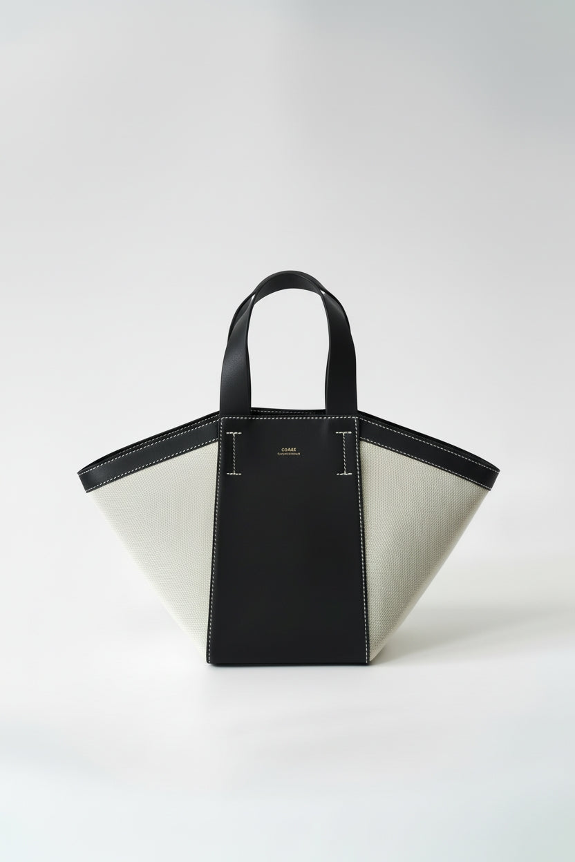 Basket Canvas Tote Bag in Cookies & Cream