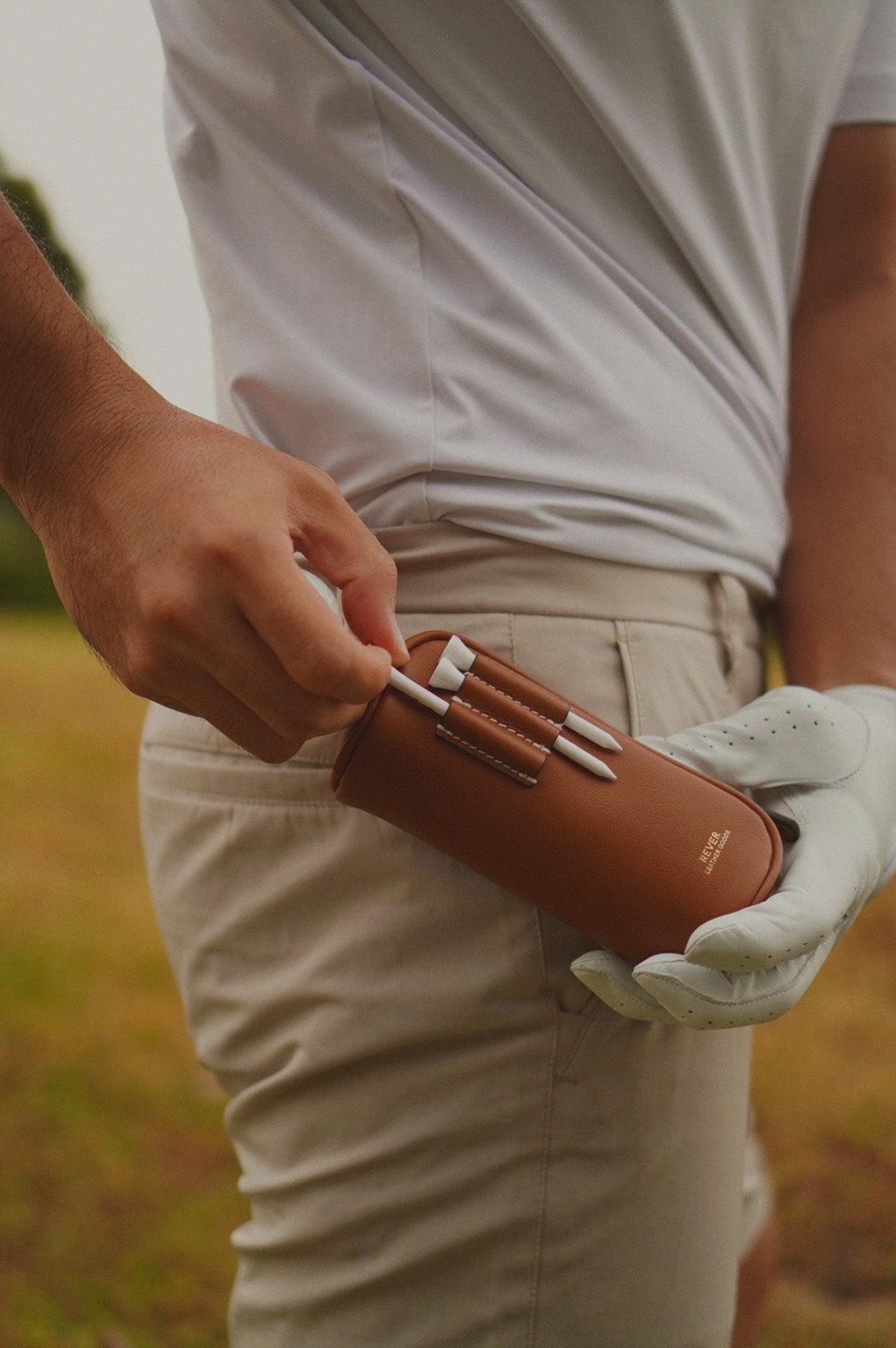 Personalised Golf Tee and Ball Holder, Customised Leather Golf Accessories Singapore