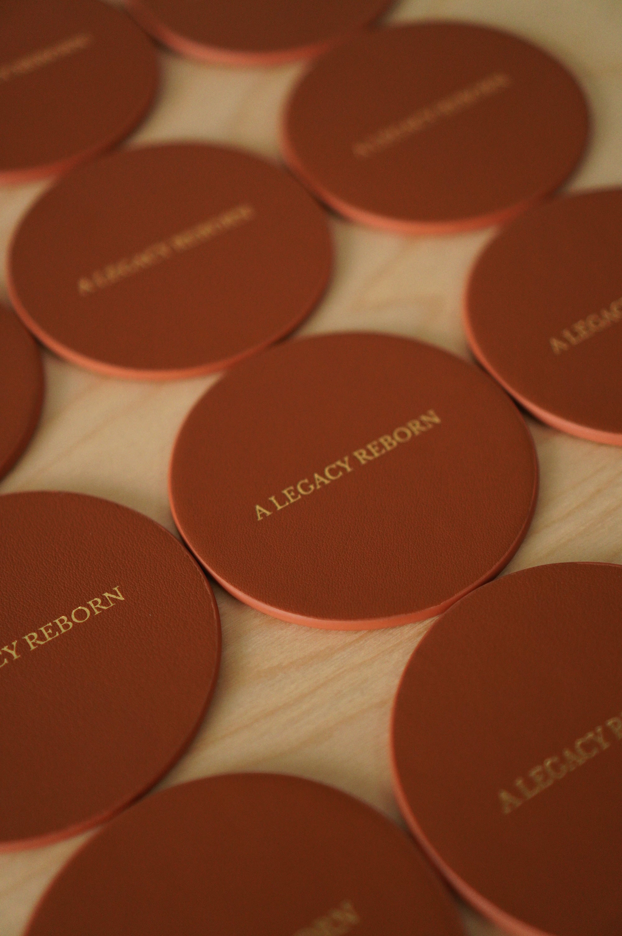 Premium corporate gifting Singapore – custom leather coasters