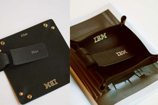 IBM Leather Valet Tray and Lugggage Tag - Rever customised corporate gifts