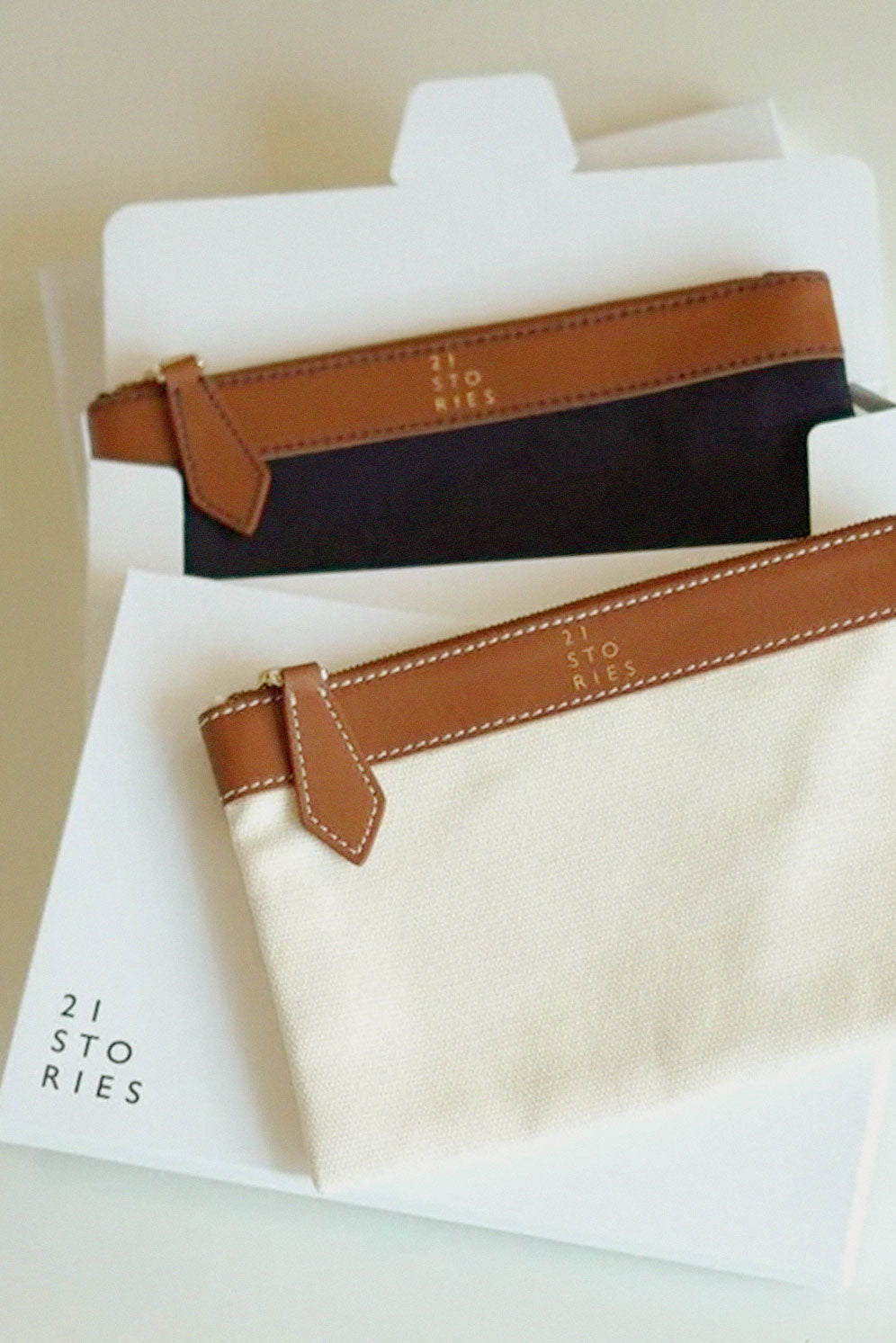 21 Stories Leather Zip Pouches - Rever customised corporate gifts