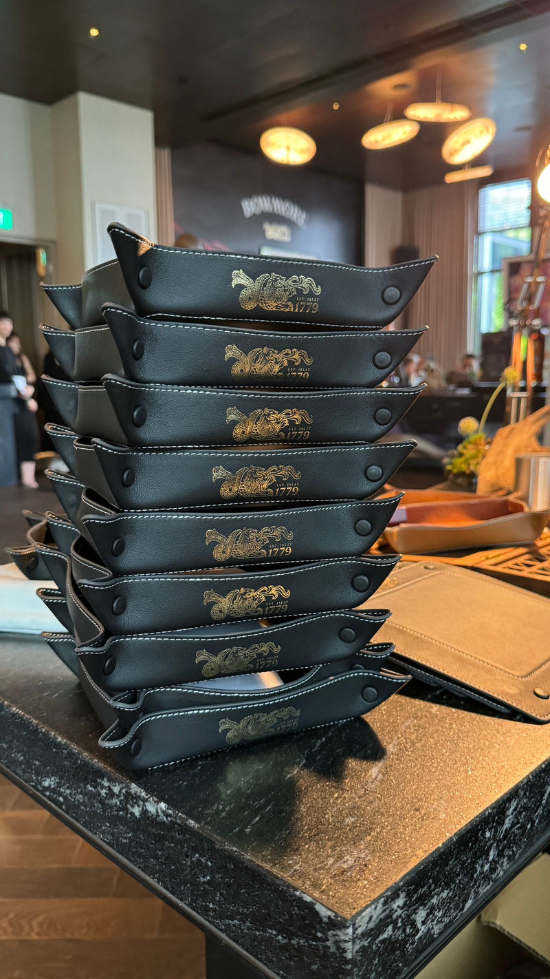 corporate gift for bowmore, customised valet trays