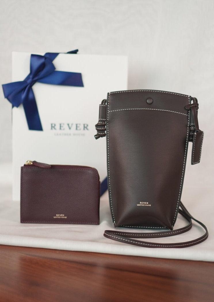 phone-bag-coffee-zip-wallet-burgundy-gift-set