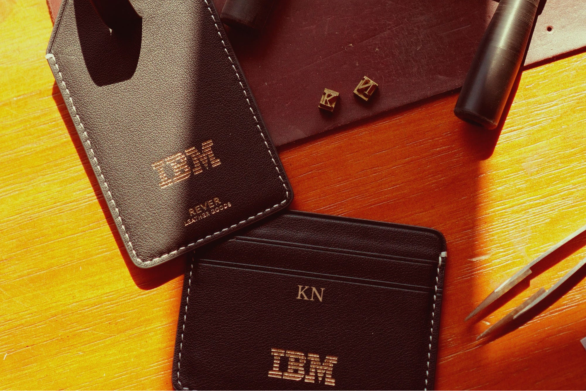 Premium Corporate Gifts for IBM, customised card holder and luggage tag