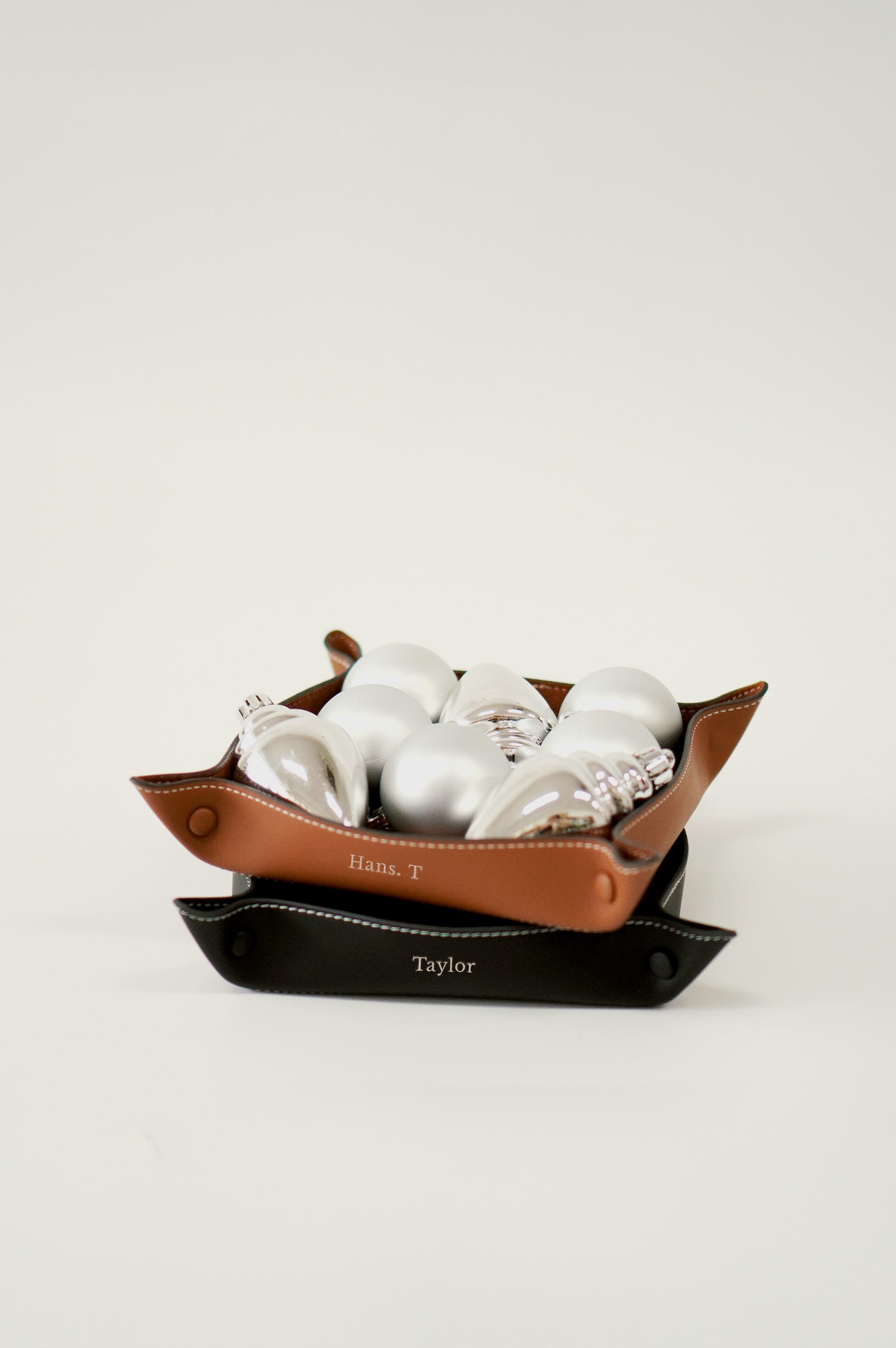 Alfred Large Valet Tray Duo in Maple & Truffle Customised Gifts Singapore