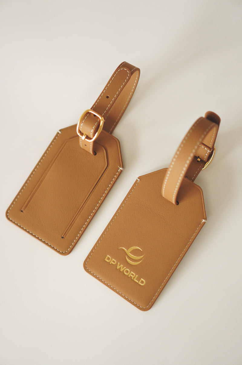 corporate gift customised luggage tags for DP World Golf Event