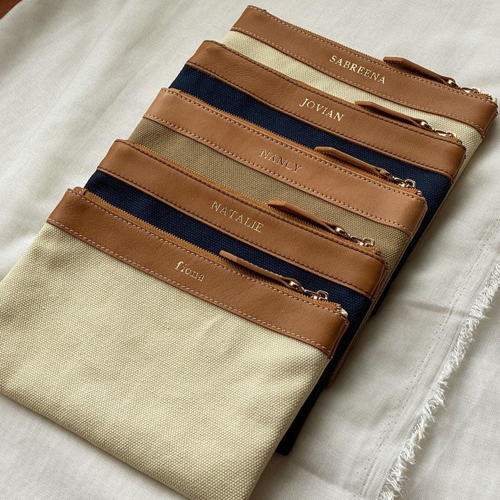 Set of 5, Essentials Zip Pouch - Rever Leather Goods